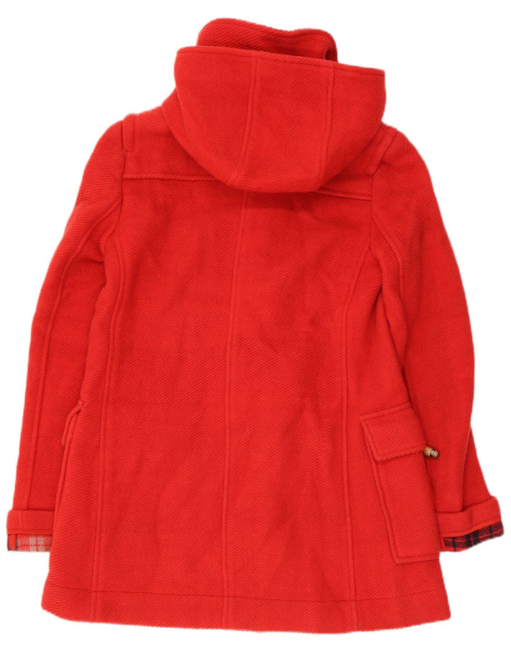Topshop Γυναικείο παλτό Duffle με κουκούλα UK 8 Μικρό κόκκινο μαλλί