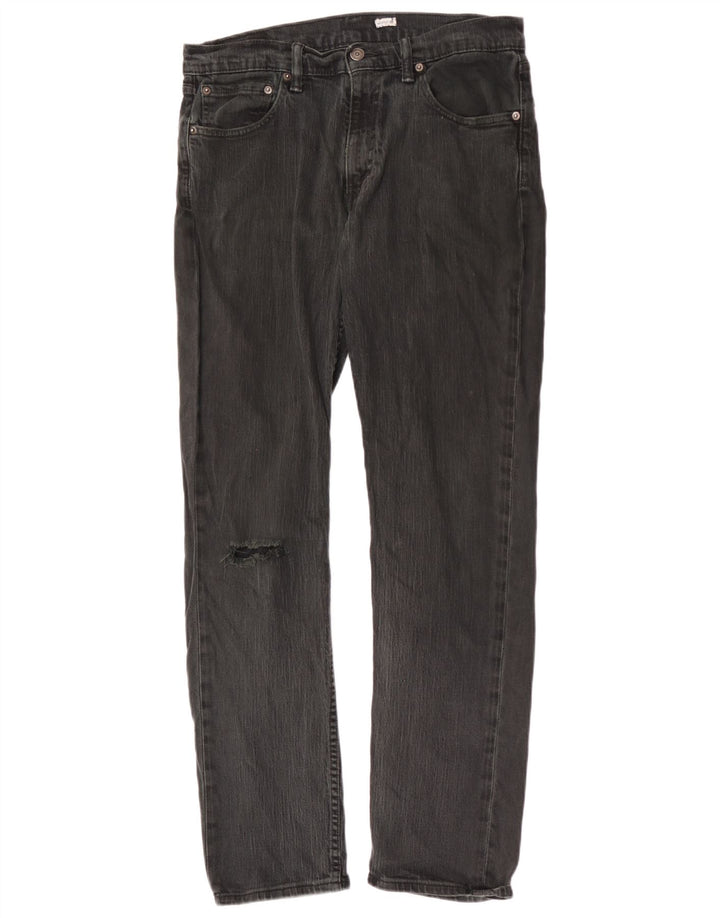 Ανδρικό τζιν Levi's Distressed Straight W33 L32 Μαύρο βαμβακερό