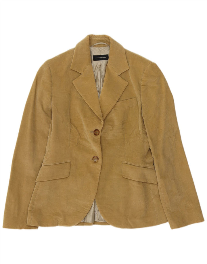 Massimo Dutti Γυναικείο σακάκι με 2 κουμπιά κοτλέ μπλέιζερ EU 42 μεγάλο μπεζ