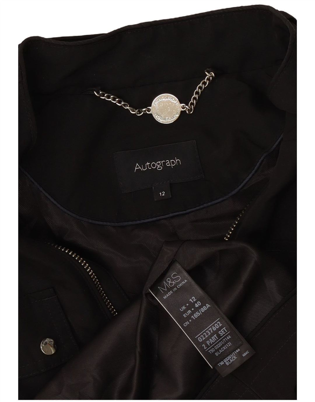 Marks & Spencer Womens Autograph Utility Jacket UK 12 Medium Black
