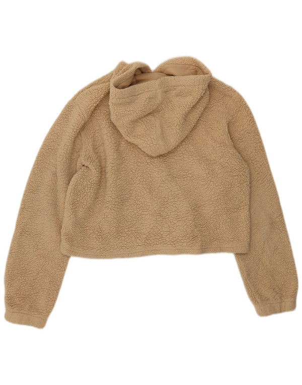 FILA Γυναικείο Crop Graphic Fleece Jumper UK 16 Large Beige Polyester