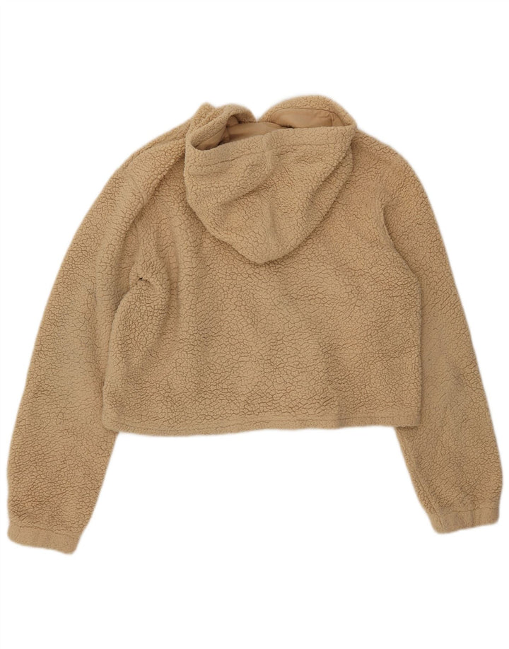 FILA Γυναικείο Crop Graphic Fleece Jumper UK 16 Large Beige Polyester