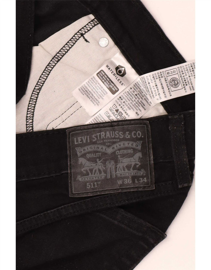 Levi's Mens 511 Slim Jeans W36 L34 Μαύρο βαμβακερό