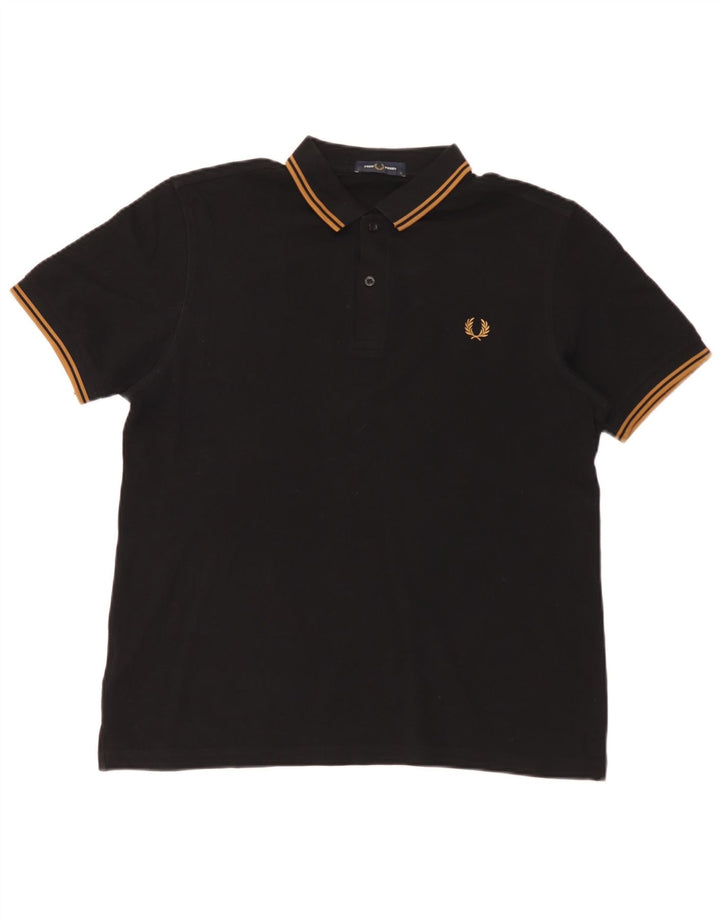 Fred Perry Ανδρικό Πόλο Μπλουζάκι μεγάλο μαύρο βαμβακερό