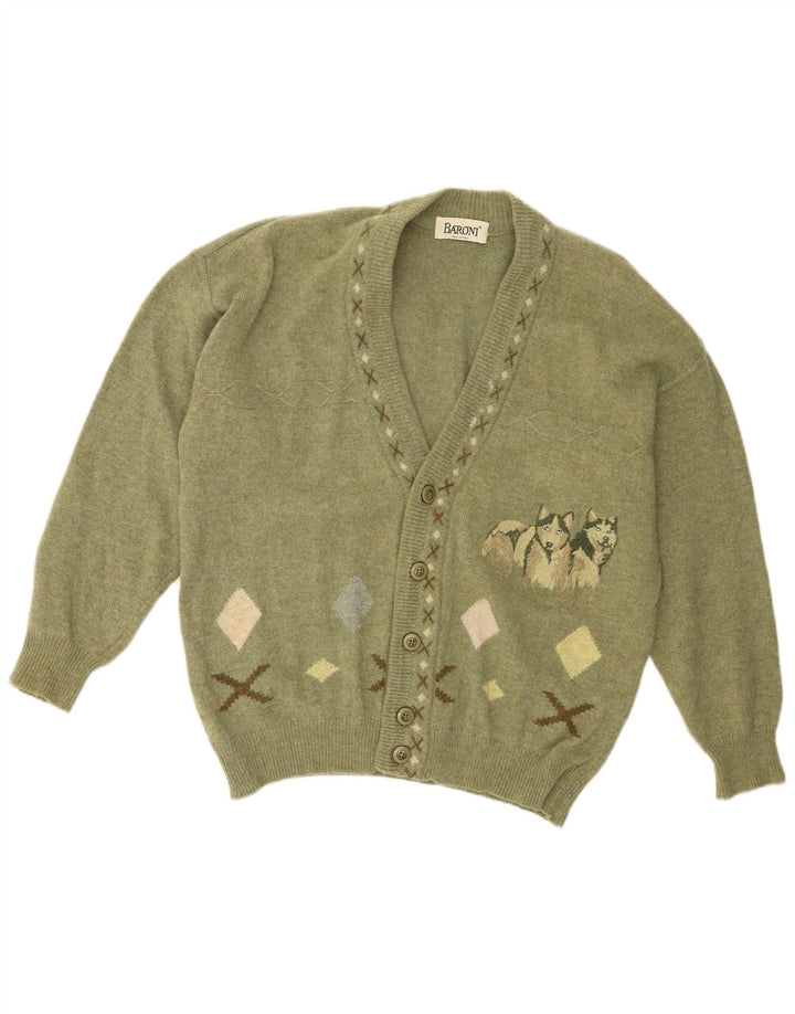 Ανδρικό πουλόβερ Baroni Cardigan IT 48 Medium Green Argyle/Diamond