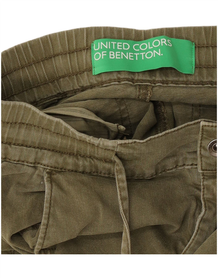 Benetton Womens Joggers Cargo Παντελόνι W30 L25 Khaki