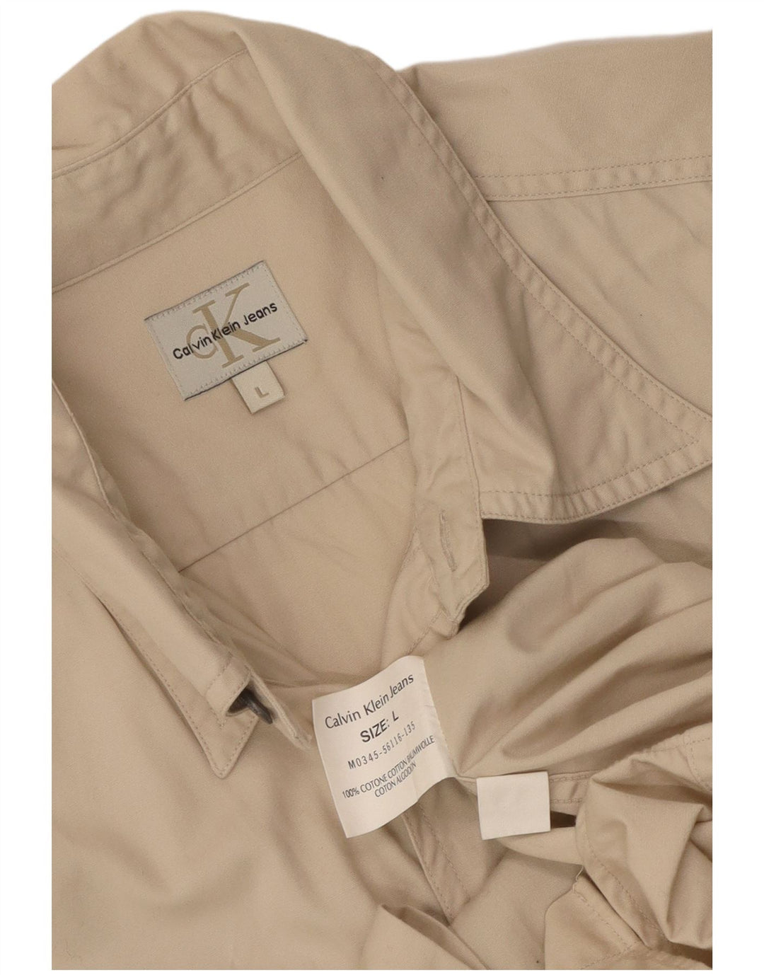 Ανδρικό πουκάμισο CALVIN KLEIN JEANS Μεγάλο βαμβακερό μπεζ