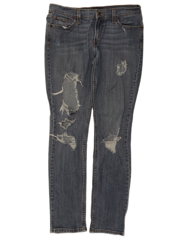 Levi's Womens 524 Low Waist Distressed Slim Jeans US 11 Large W32 L31 Blue