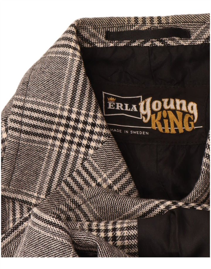 Vintage Ανδρικό σακάκι με 2 κουμπιά σακάκι UK 38 Medium Grey Check Polyester