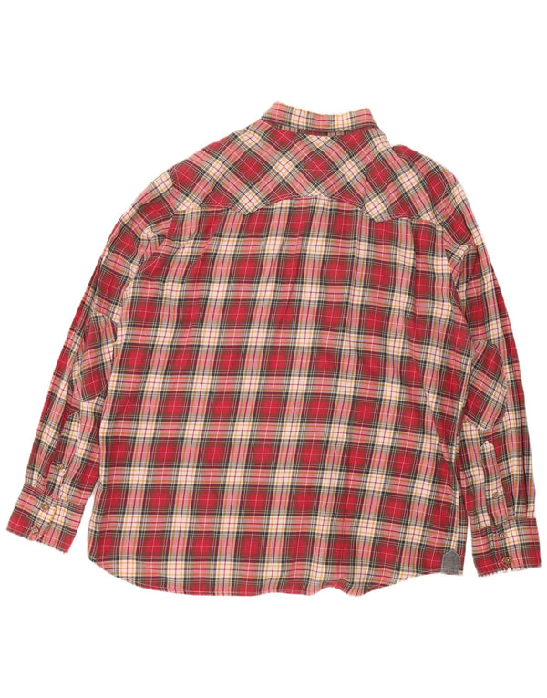 MARLBORO CLASSICS Ανδρικό φανελένιο πουκάμισο Slim Fit 3XL Red Check
