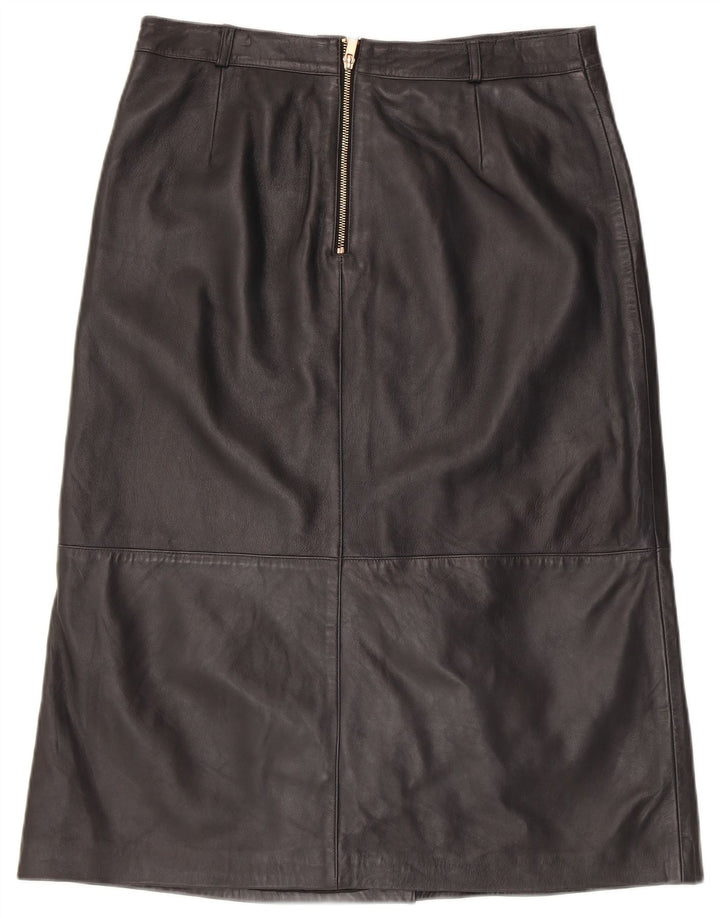 Γυναικεία δερμάτινη φούστα MINT VELVET UK 14 Large W34 Μαύρο δέρμα