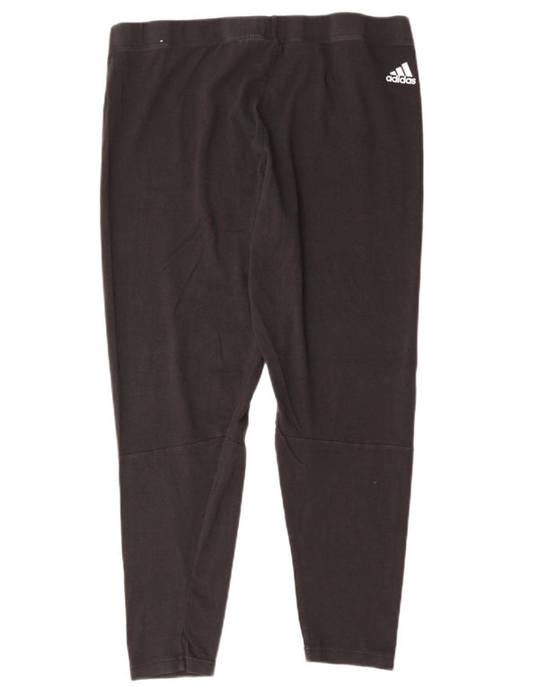 Γυναικεία γραφικά κολάν ADIDAS UK 24/26 2XL Μαύρο βαμβακερό