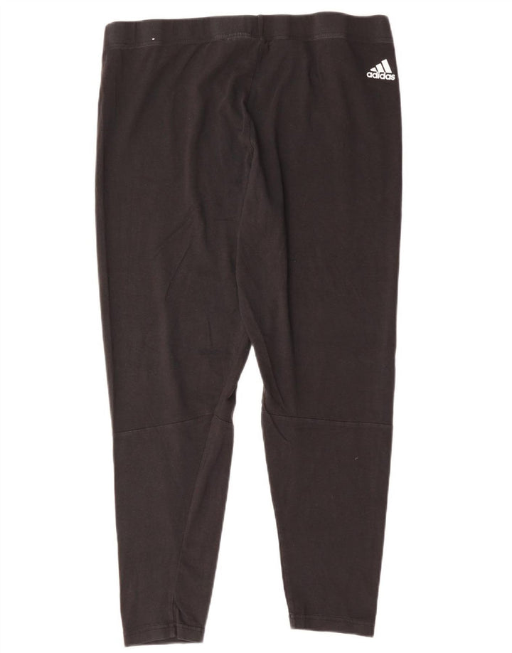 Γυναικεία γραφικά κολάν ADIDAS UK 24/26 2XL Μαύρο βαμβακερό