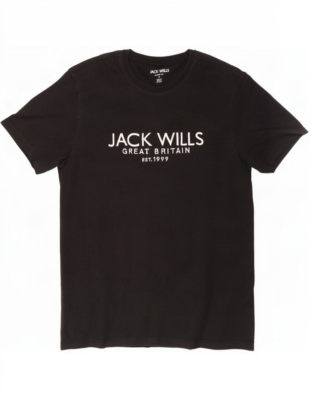 Jack Wills Ανδρικό γραφικό μπλουζάκι Classic Fit Top Μεσαίο μαύρο βαμβακερό