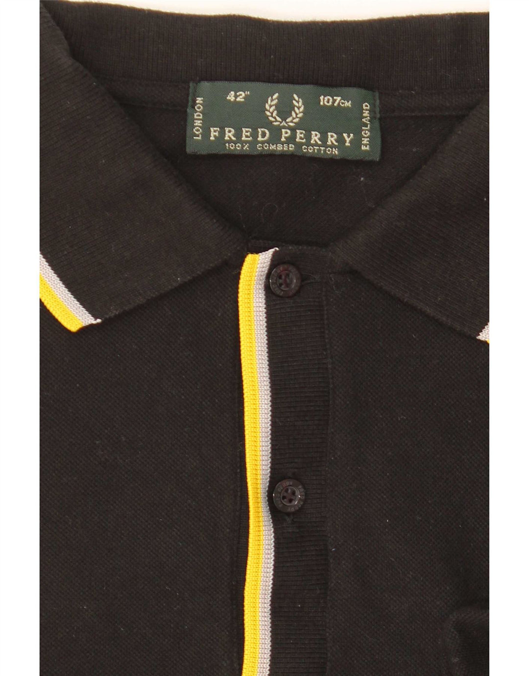 Fred Perry Ανδρικό Πόλο Μπλουζάκι Μεσαίο Μαύρο Βαμβακερό ριγέ