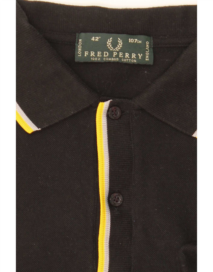 Fred Perry Ανδρικό Πόλο Μπλουζάκι Μεσαίο Μαύρο Βαμβακερό ριγέ