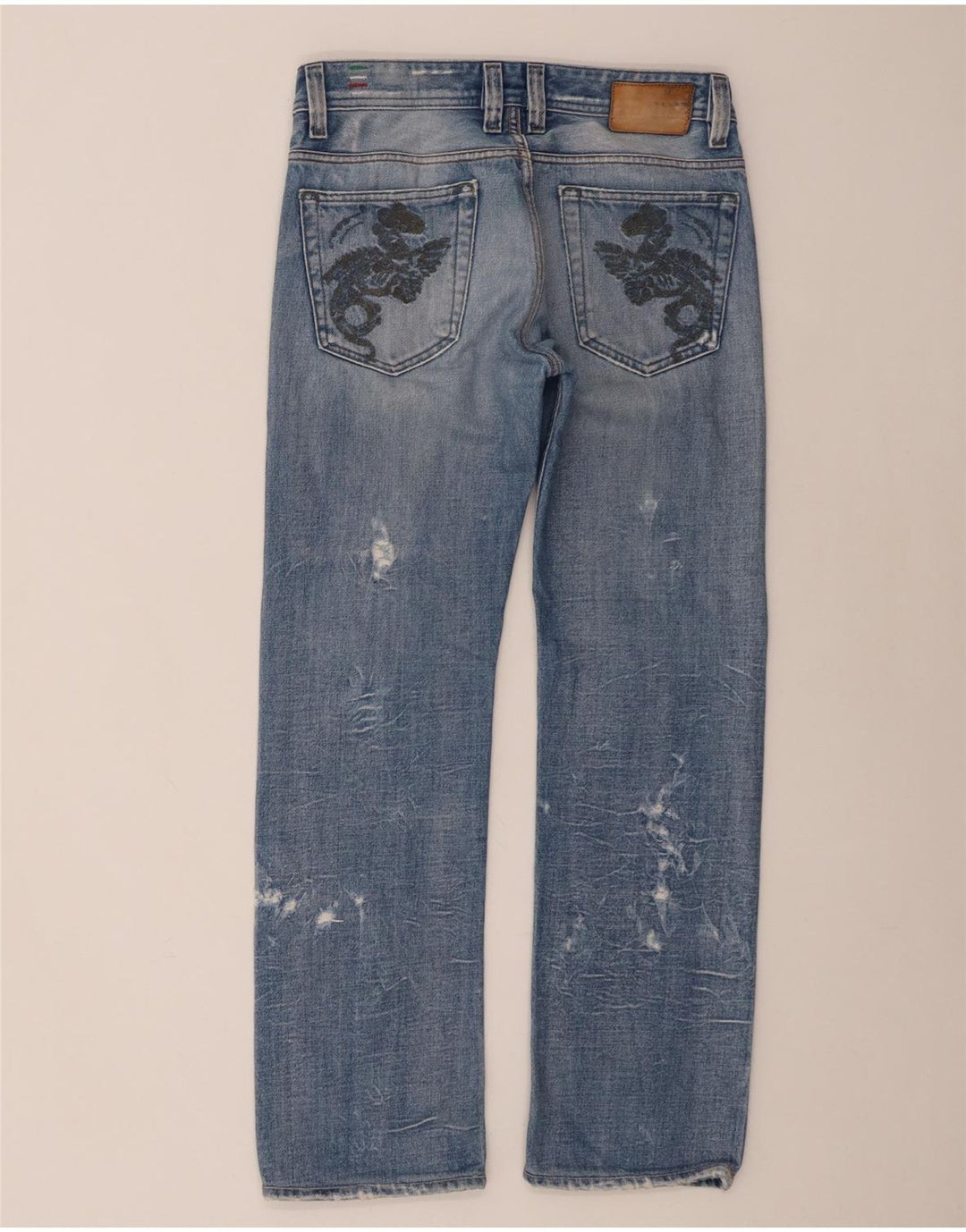 Diesel Γυναικείο Viker Distressed Straight Jeans W28 L29 Μπλε βαμβακερό