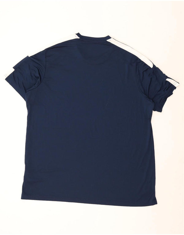 Adidas Ανδρικό T-Shirt Aeroready Top 2XL Navy Blue Colorblock Πολυεστέρας
