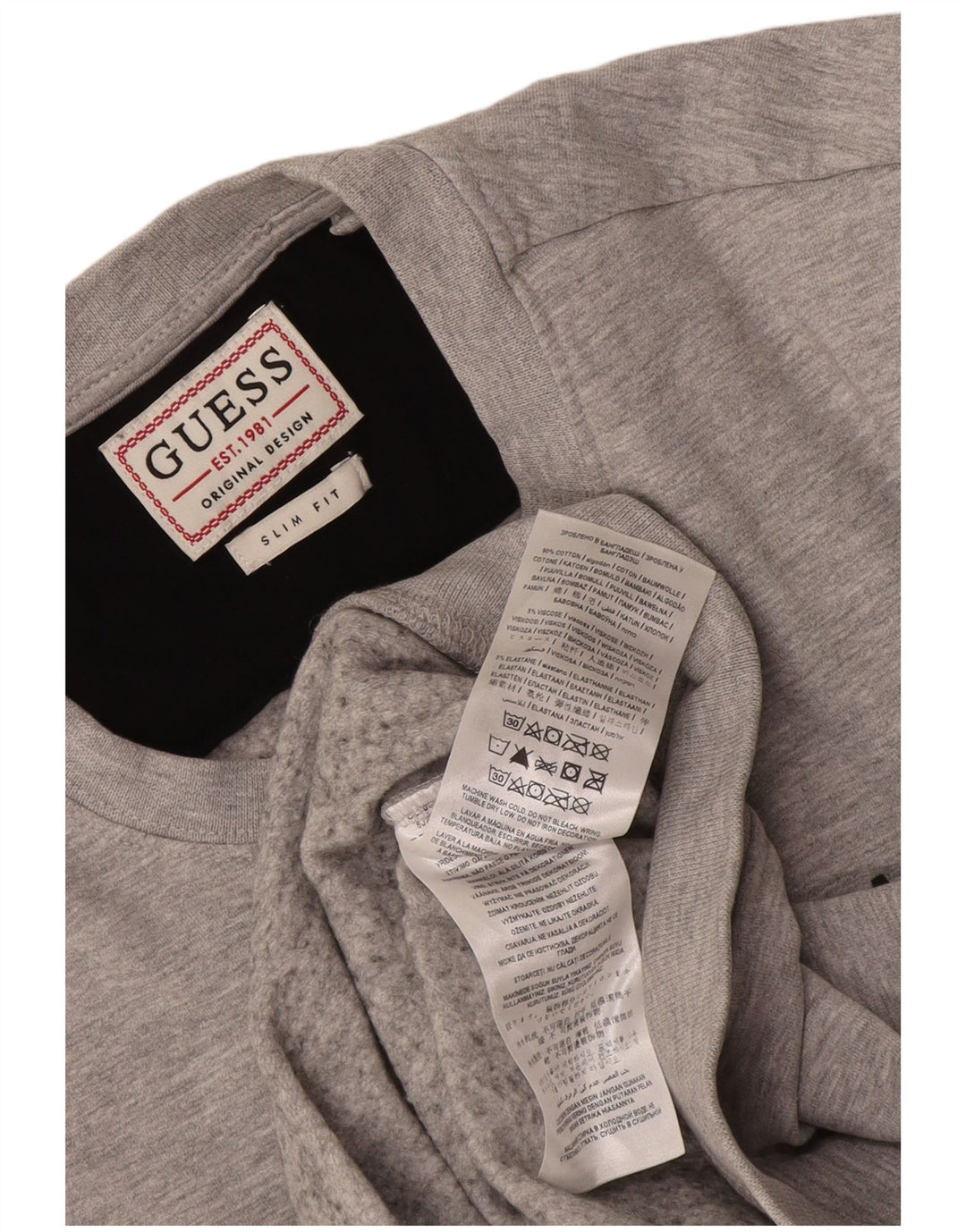 Ανδρικό φούτερ Guess Slim Fit Jumper Μεσαίο γκρι βαμβακερό