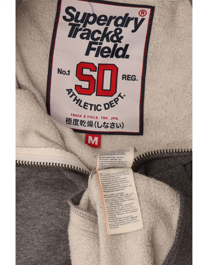 Superdry Ανδρική φόρμα φόρμας με γραφικές φόρμες, Μπουφάν από βαμβακερό μεσαίο γκρι