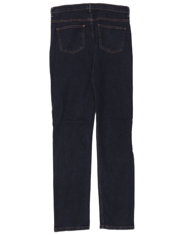 Marks & Spencer Γυναικεία Straight Jeans UK 14 Large W32 L32 Navy Blue Cotton