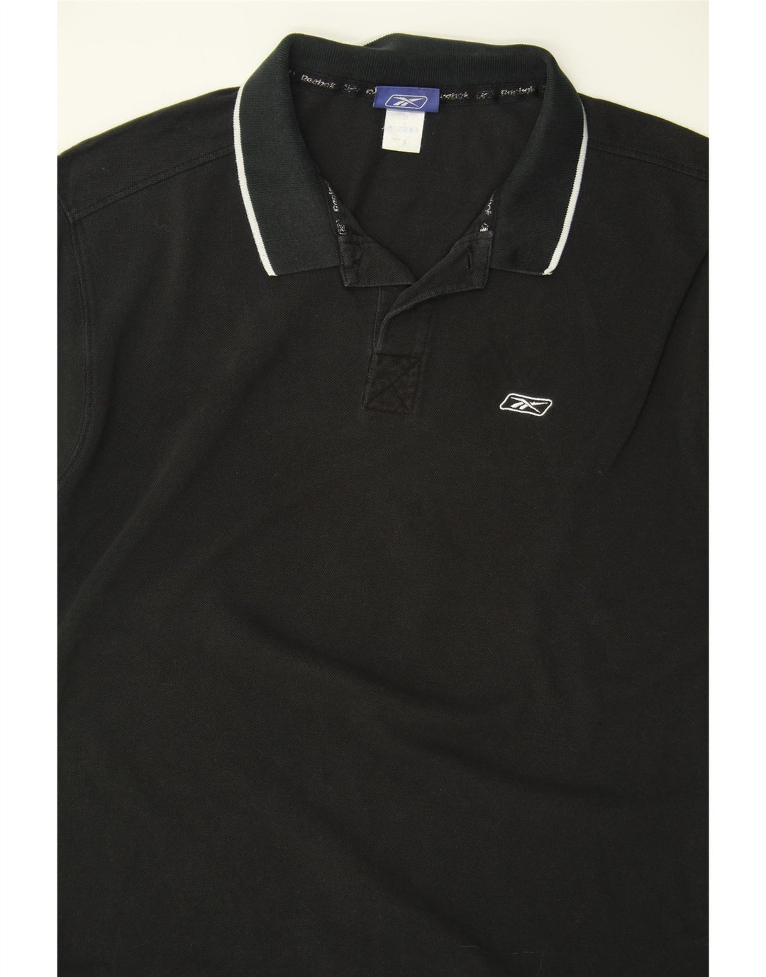 REEBOK Mens Polo Shirt Medium Black Cotton Vintage Reebok and Second-Hand Reebok from Messina Hembry 