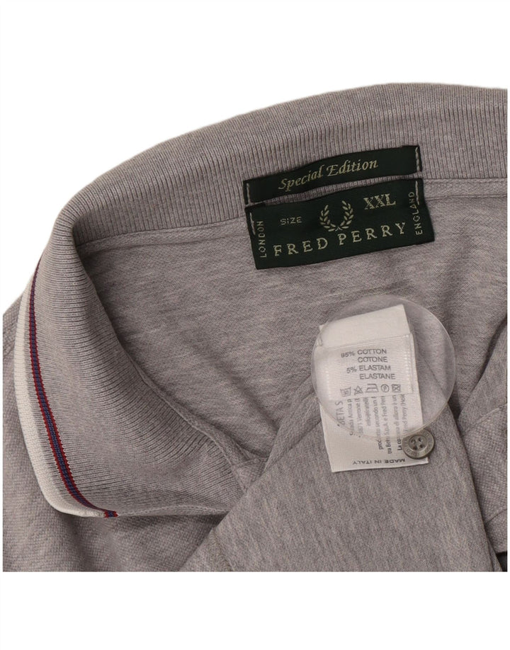 Fred Perry Ανδρικό Πόλο Μπλουζάκι 2XL Γκρι βαμβακερό
