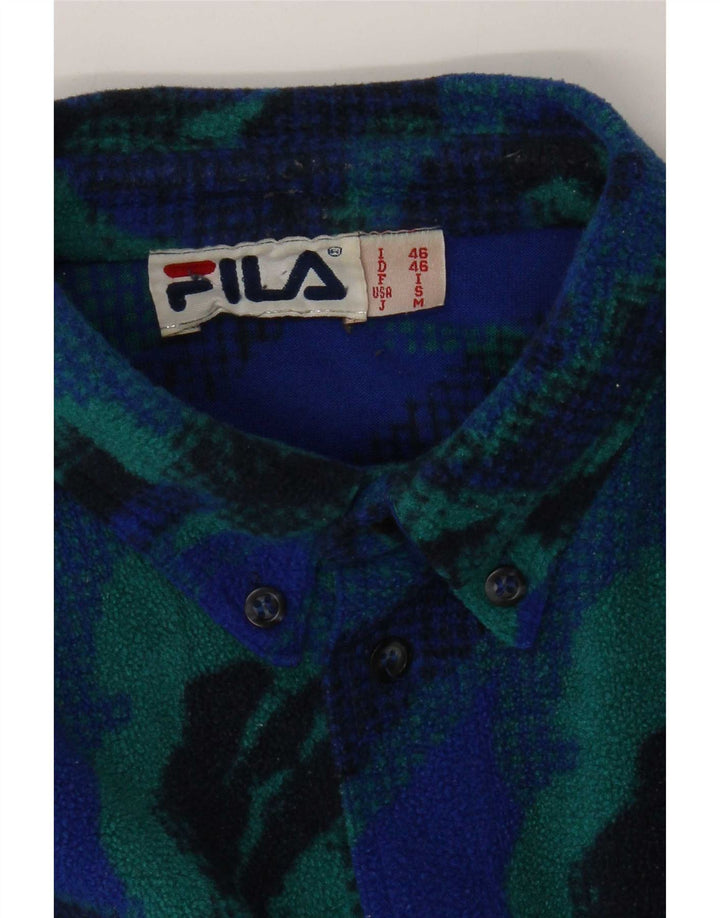 Fila Ανδρικό πουκάμισο Fleece Abstract Pattern IT 46 Small Blue