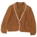 Vintage γυναικείο σακάκι 1 κουμπιού Blazer UK 14 Medium Brown Ramie