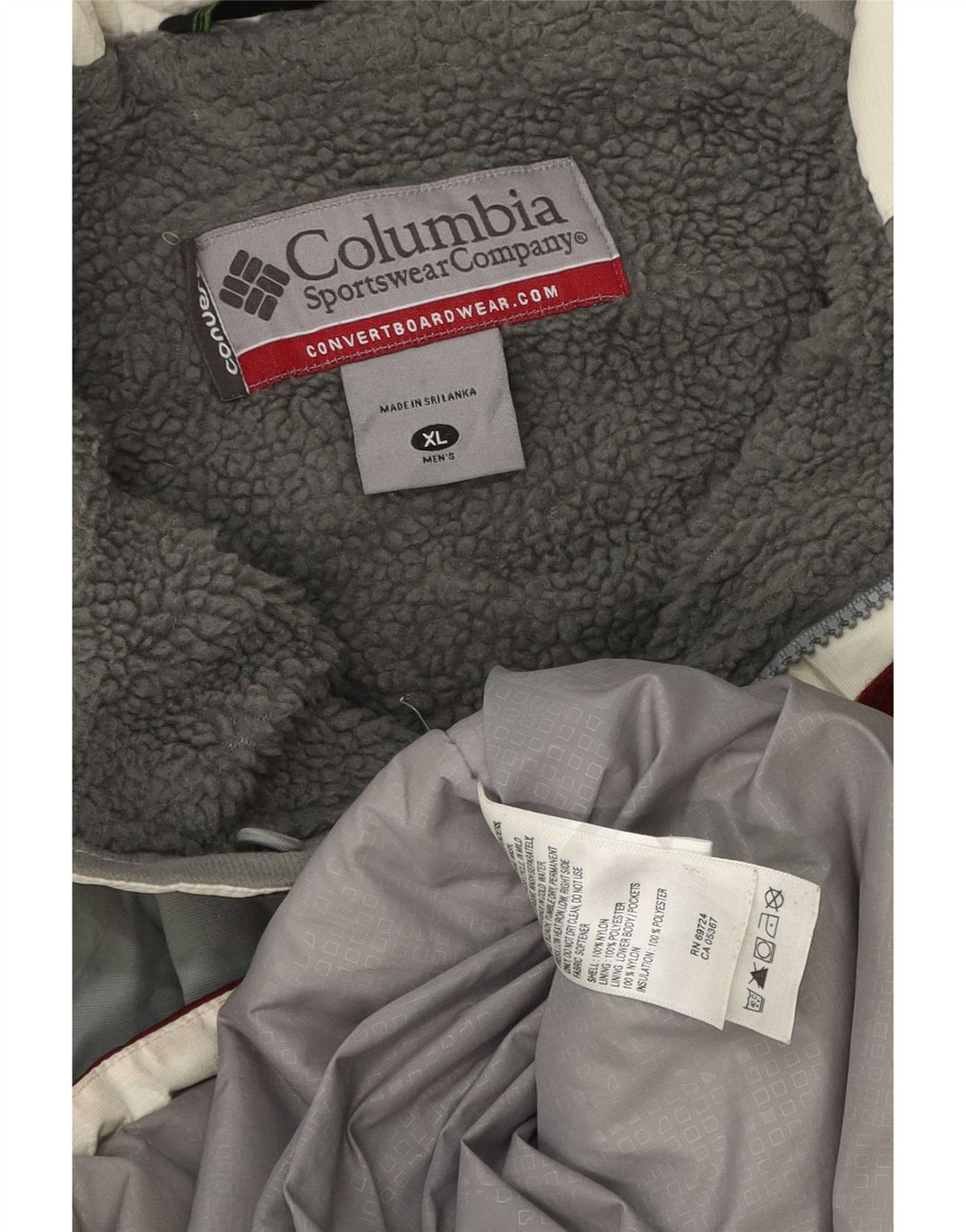 Columbia Ανδρικό μπουφάν σκι UK 42 XL Βουργουνδίας Colorblock Πολυεστέρας
