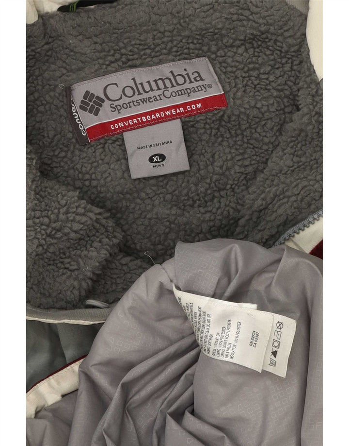 Columbia Ανδρικό μπουφάν σκι UK 42 XL Βουργουνδίας Colorblock Πολυεστέρας