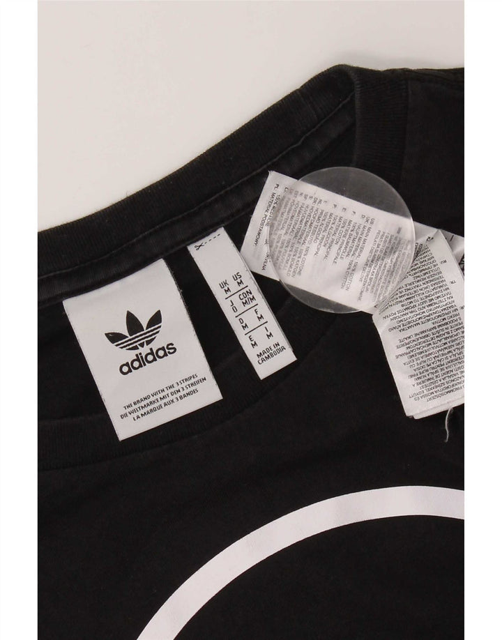 Ανδρικό γραφικό T-Shirt Adidas Top Μεσαίο μαύρο βαμβακερό