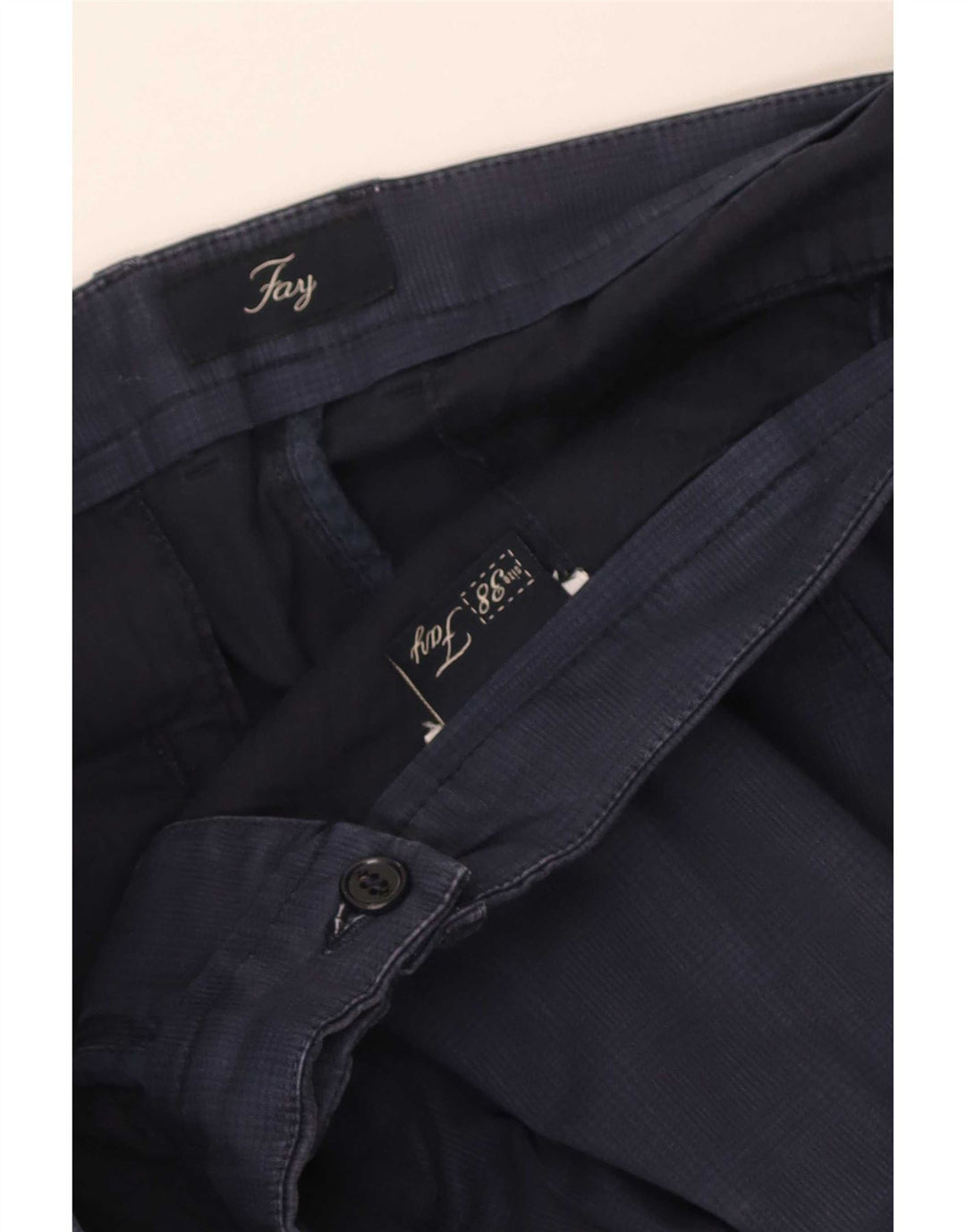 Ανδρικό παντελόνι Chino Fay Slim W38 L30 Navy Blue Check