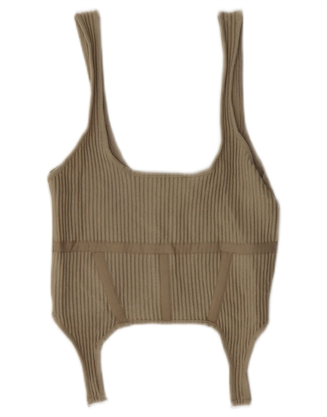 Zara Γυναικείο Crop Top UK 8 Small Beige Polyester