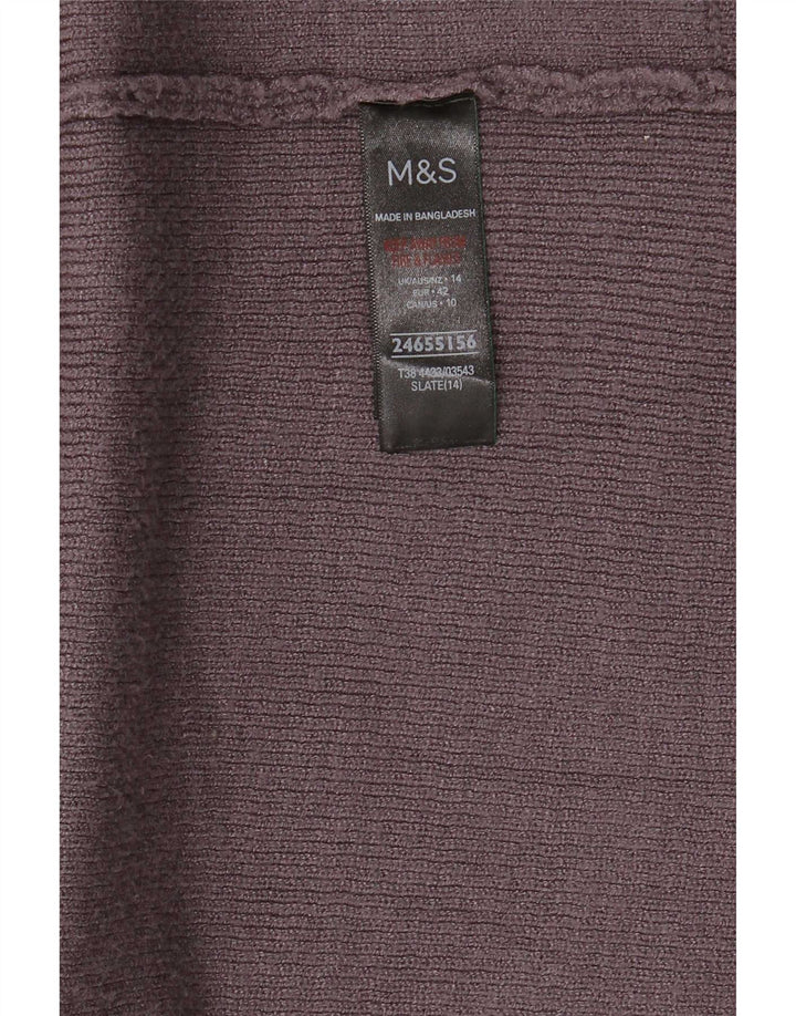 Marks & Spencer Γυναικείο Longline ανοιχτό πουλόβερ ζακέτα UK 14 Large Grey