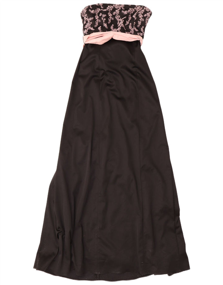 COAST Womens Strapless Dress UK 12 Medium Black Floral Acetate