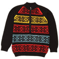 Vintage ανδρικό πουλόβερ με φερμουάρ Medium Black Fair Isle