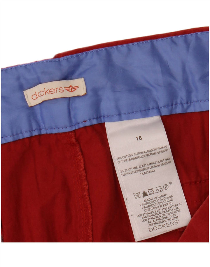 Dockers Γυναικείο ίσιο παντελόνι Capri US 18 2XL W40 L21 κόκκινο βαμβακερό