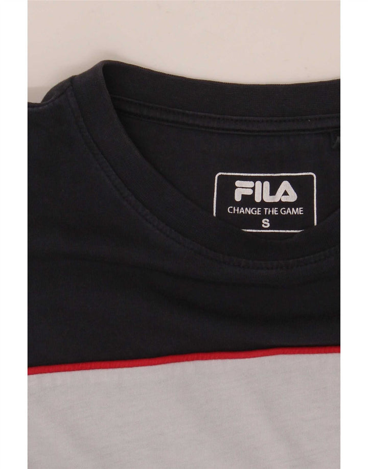Ανδρικό γραφικό T-Shirt Fila Top Small Navy Blue Colourblock