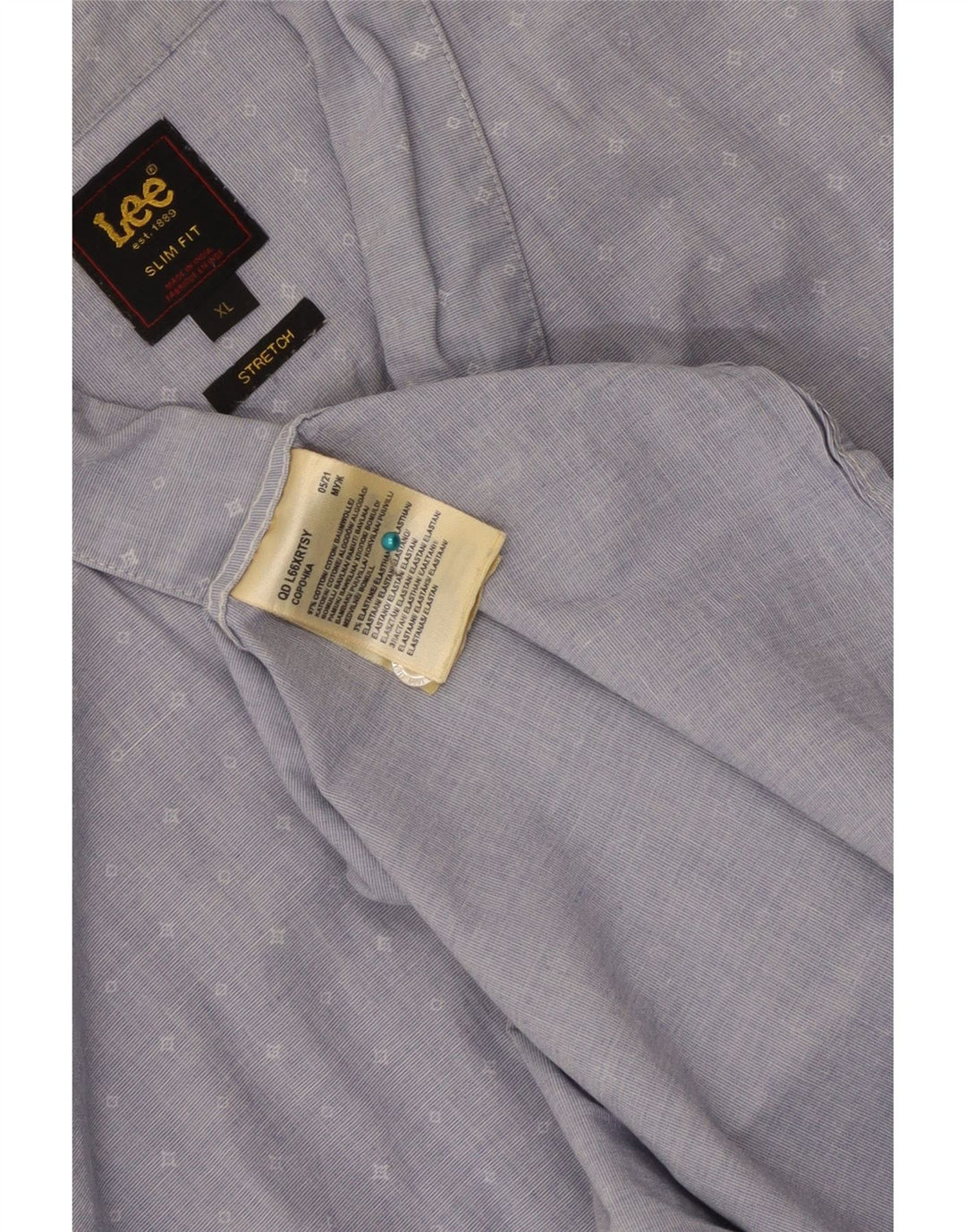 Ανδρικό πουκάμισο Lee Stretch Slim Fit XL Μπλε γεωμετρικό βαμβακερό