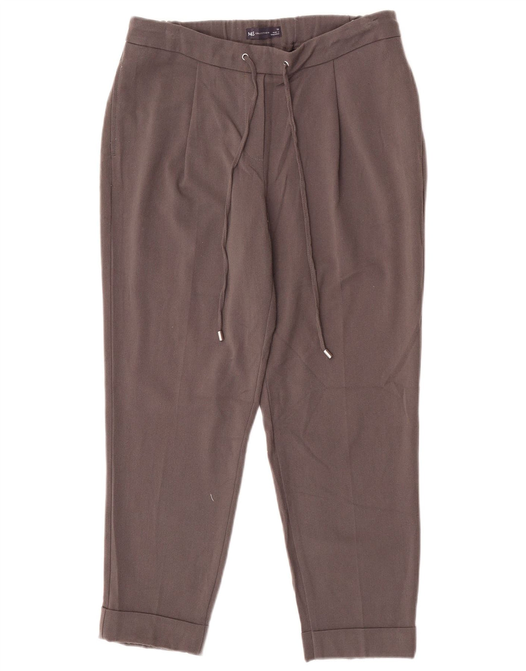 Marks & Spencer Γυναικείο Cropped Παντελόνι UK 12 Medium W30 L25 Grey Polyester
