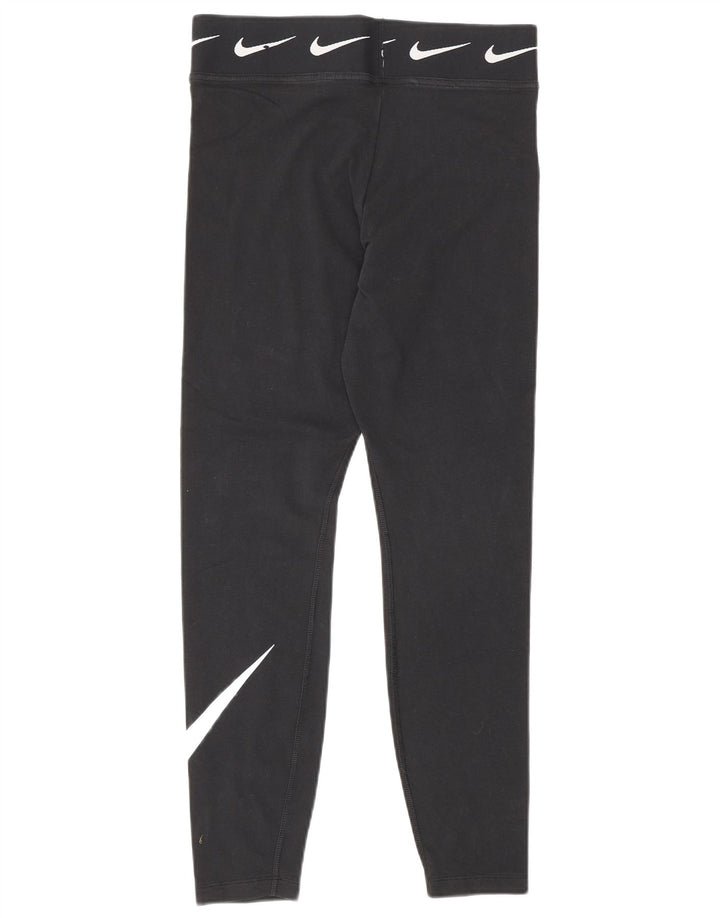 Γυναικεία γραφικά κολάν Nike UK 12 μεσαίο μαύρο βαμβακερό