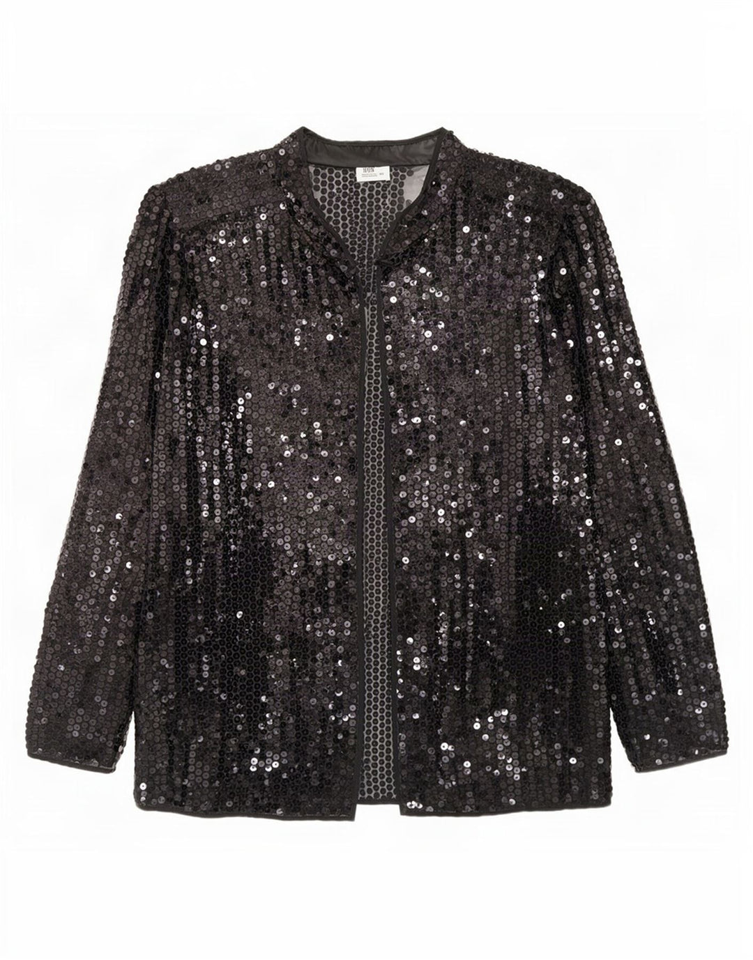 Del Mod Γυναικεία See Through Sequin Cardigan Top EU 42 Large Black Polyester