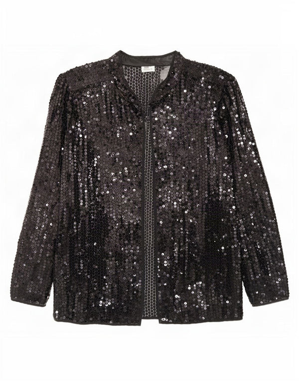 Del Mod Γυναικεία See Through Sequin Cardigan Top EU 42 Large Black Polyester