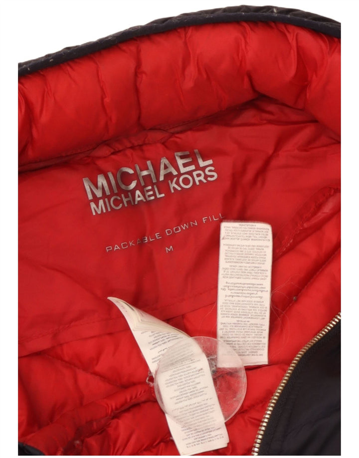 Michael Kors Γυναικείο μπουφάν με κουκούλα UK 14 Medium Navy Blue Polyester