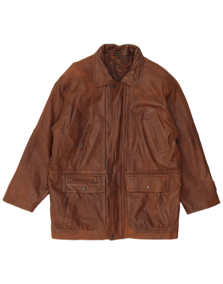 C&A Ανδρικό Δερμάτινο Αντιανεμικό Παλτό UK 42 XL Καφέ Δέρμα