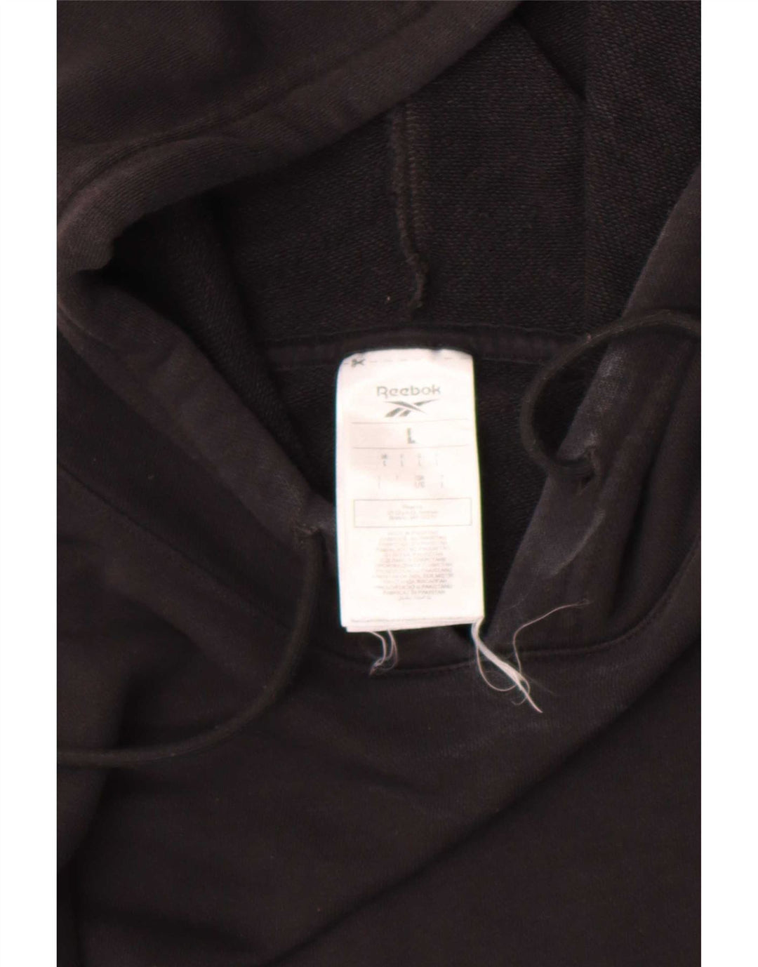 Ανδρικό Reebok Hoodie Jumper Μεγάλο Μαύρο Βαμβακερό