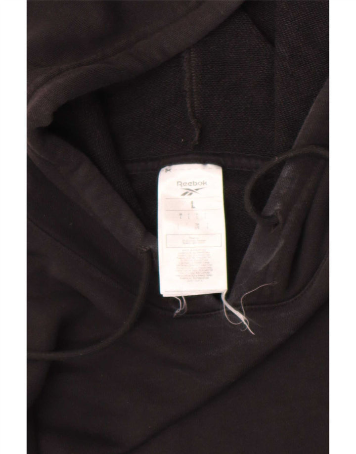 Ανδρικό Reebok Hoodie Jumper Μεγάλο Μαύρο Βαμβακερό