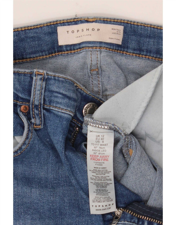 Topshop Γυναικείο Τζιν Jamie Flared W30 L32 Μπλε βαμβακερό