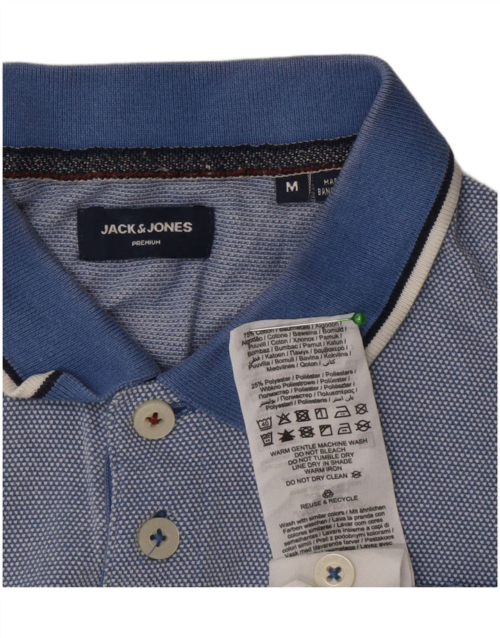 Ανδρικό μπλουζάκι πόλο Jack & Jones από μεσαίο μπλε βαμβακερό